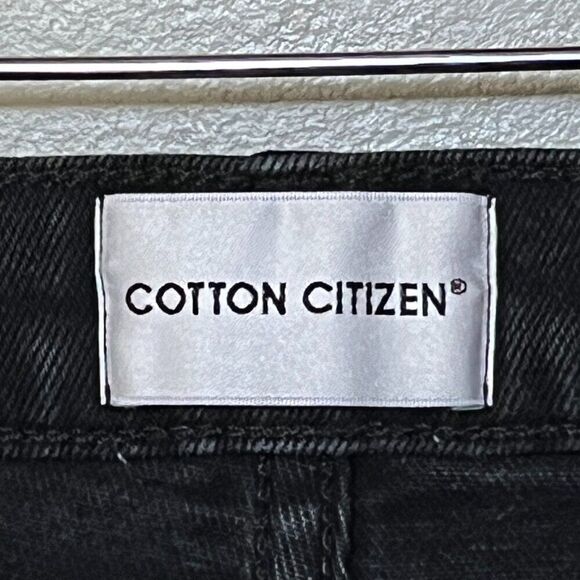 Cotton Citizen Jeans Black Front Seam Bootcut Button Up Crop Size 26 - Picture 3 of 5